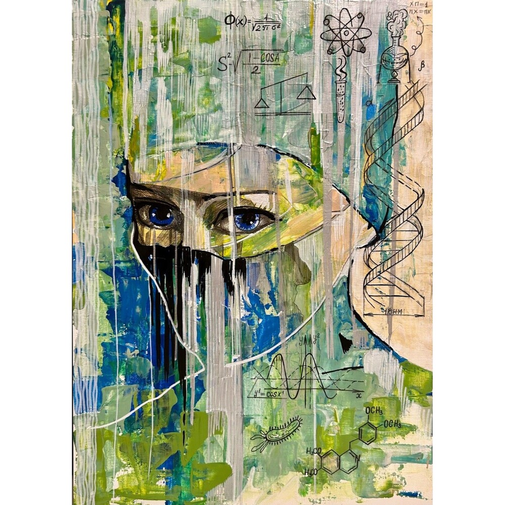 Original "The Biology of Care" by Fatima Erkenova Acrylic on Paper 2025 COA UK